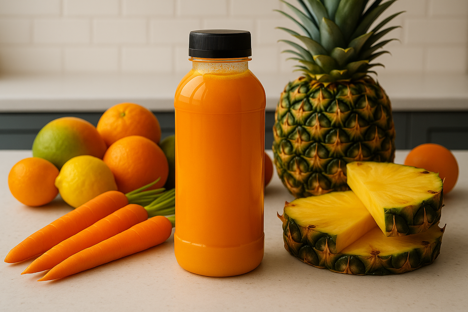 previous image with a black cap for the bottle