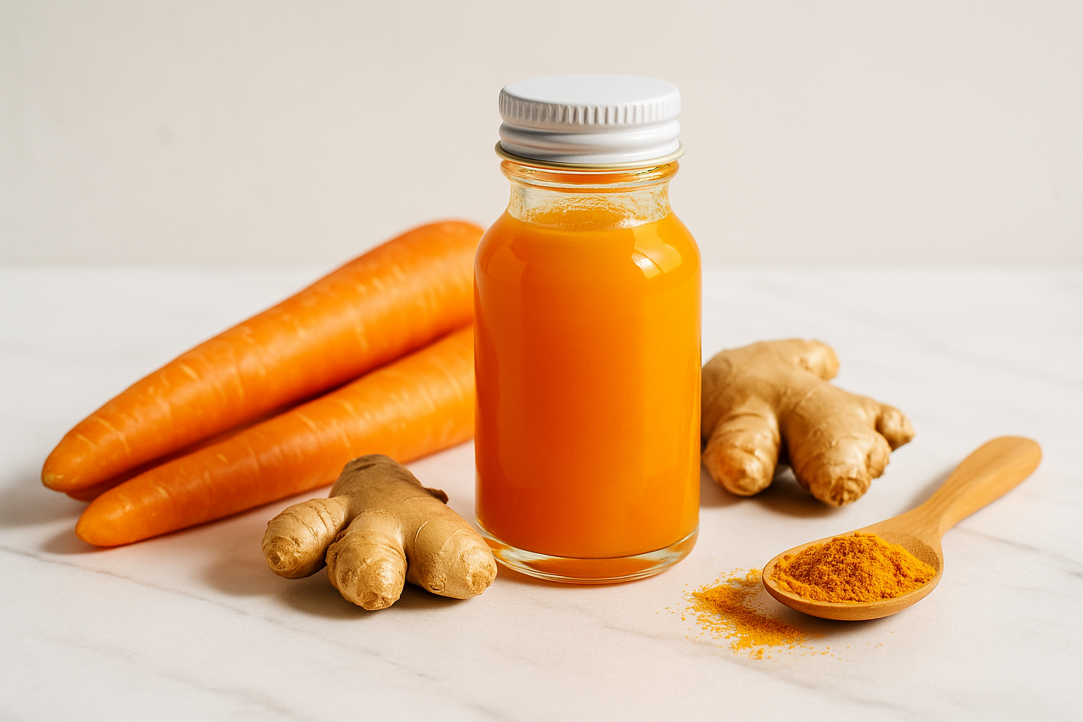 wellness shot product image carrot ginger turmeric